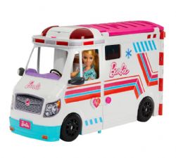 BARBIE CAREER - COFFRET AMBULANCE ET CLINIQUE AVEC SONS ET LUMIÈRE